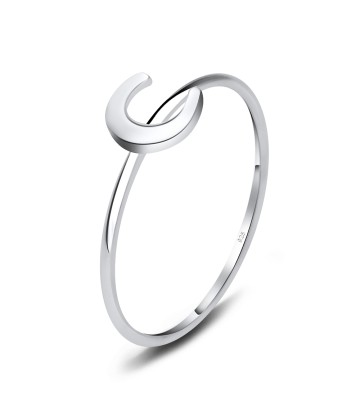 Crescent Moon Designed Silver Ring NSR-2578